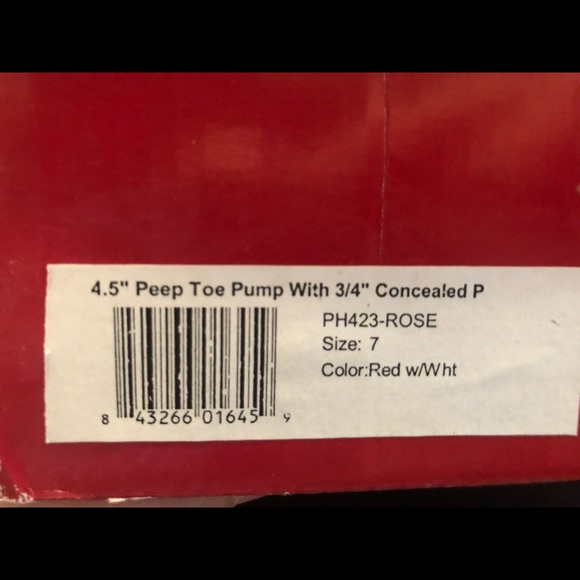 Penthouse by Ellie cherry red pumps with peep toe. - Picture 7 of 7